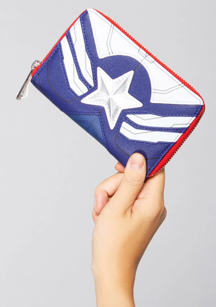 Loungefly X Marvel Falcon Captain America Cosplay Zip Around Wallet 3 Loungefly X Marvel Falcon Captain America Cosplay Zip Around Wallet
