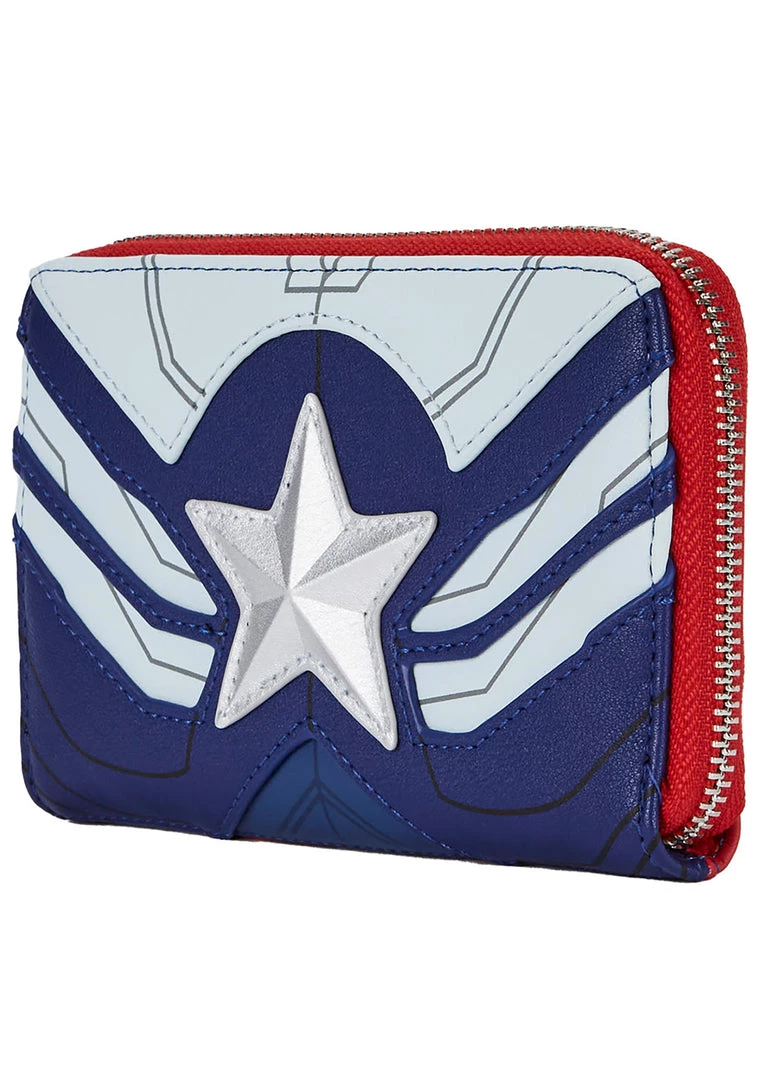 Loungefly X Marvel Falcon Captain America Cosplay Zip Around Wallet 5 Loungefly X Marvel Falcon Captain America Cosplay Zip Around Wallet
