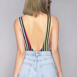 Motel Rocks Lalung P.E. Stripe Bodysuit Women's Festival