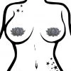 Pastease Glitter Ohm Lotus Nipple Pasties In Silver