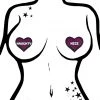 Pastease Love Naughty & Nice Heart Nipple Pasties In Black/Pink