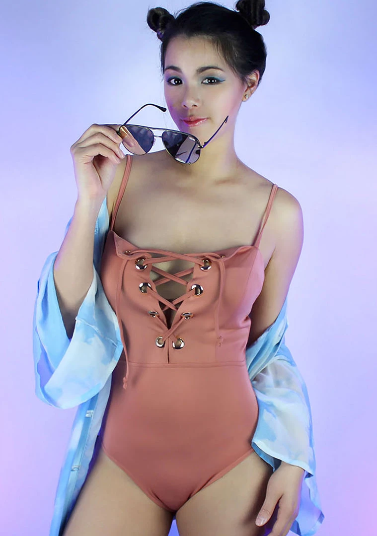 LA Style Rush Women's Festival Play Nice Lace Up Bodysuit 3 LA Style Rush Women's Festival Play Nice Lace Up Bodysuit