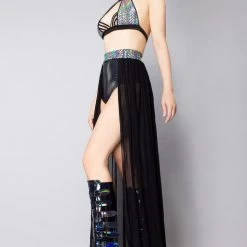 Roma Electrostatic Sheer Long Skirt New