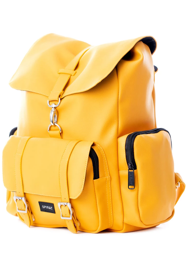 Spiral Chelsea City Backpack In Mustard Yellow 5 Spiral Chelsea City Backpack In Mustard Yellow