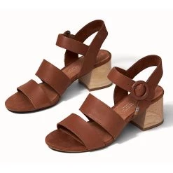 TOMS Shoes Grace Vegetable Tanned Leather Sandals In Tan