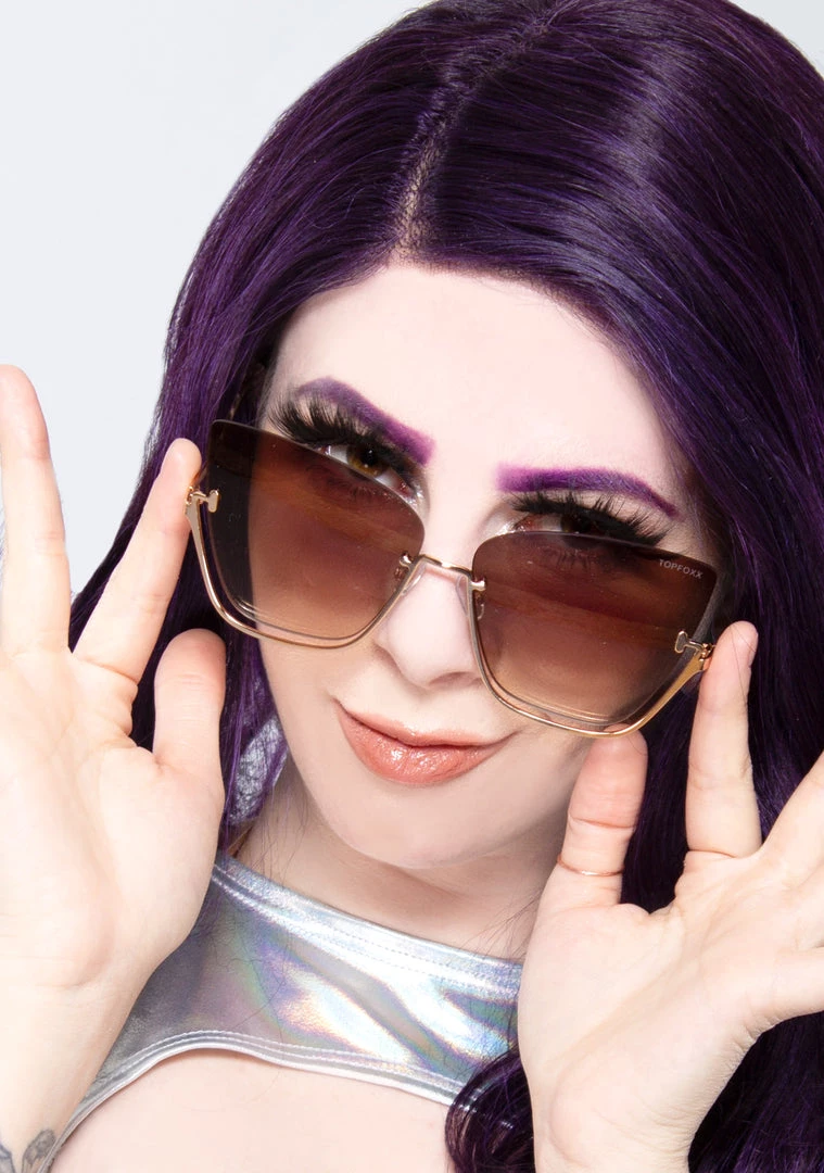 TopFoxx The Great Fantastic Vixen Sunglasses In Coffee 4 TopFoxx The Great Fantastic Vixen Sunglasses In Coffee