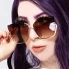 TopFoxx The Great Fantastic Vixen Sunglasses In Coffee