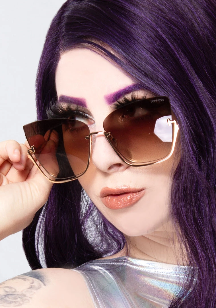 TopFoxx The Great Fantastic Vixen Sunglasses In Coffee 3 TopFoxx The Great Fantastic Vixen Sunglasses In Coffee