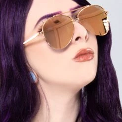 TopFoxx Amelia Sunglasses In Rose Gold