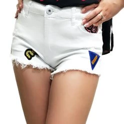UNIQ Women's Festival Patched Denim Shorts