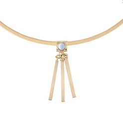 Wanderlust + Co Ava Choker In Gold/Sky