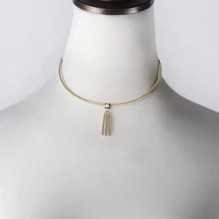 Wanderlust + Co Ava Choker In Gold/Sky