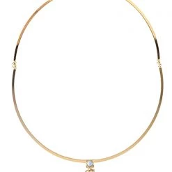 Wanderlust + Co Ava Choker In Gold/Sky