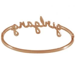 Wanderlust + Co Girlgang Bangle In Rose Gold Accessories