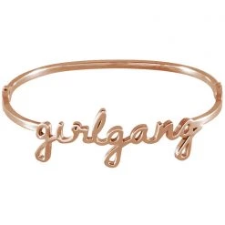 Wanderlust + Co Girlgang Bangle In Rose Gold Accessories