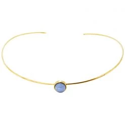 Wanderlust + Co Mia Choker In Gold/Sky