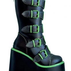 Y.R.U. Dune Alien Platform Boots In Black Green