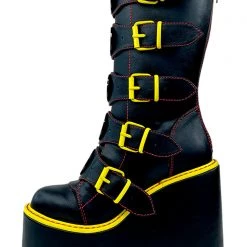 Y.R.U. New Dune Biohazard Platform Boots In Black/Yellow