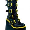 Y.R.U. New Dune Biohazard Platform Boots In Black/Yellow
