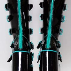 Y.R.U. Dune Butterfly Platform Boots In Black Teal
