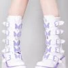 Y.R.U. Dune Butterfly Platform Boots In White Lavender New 2 Y.R.U. Dune Butterfly Platform Boots In White Lavender New