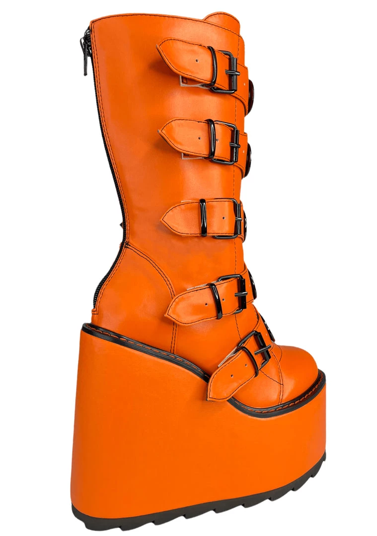 Y.R.U. Dune Jackolantern Platform Boots In Orange New 7 Y.R.U. Dune Jackolantern Platform Boots In Orange New