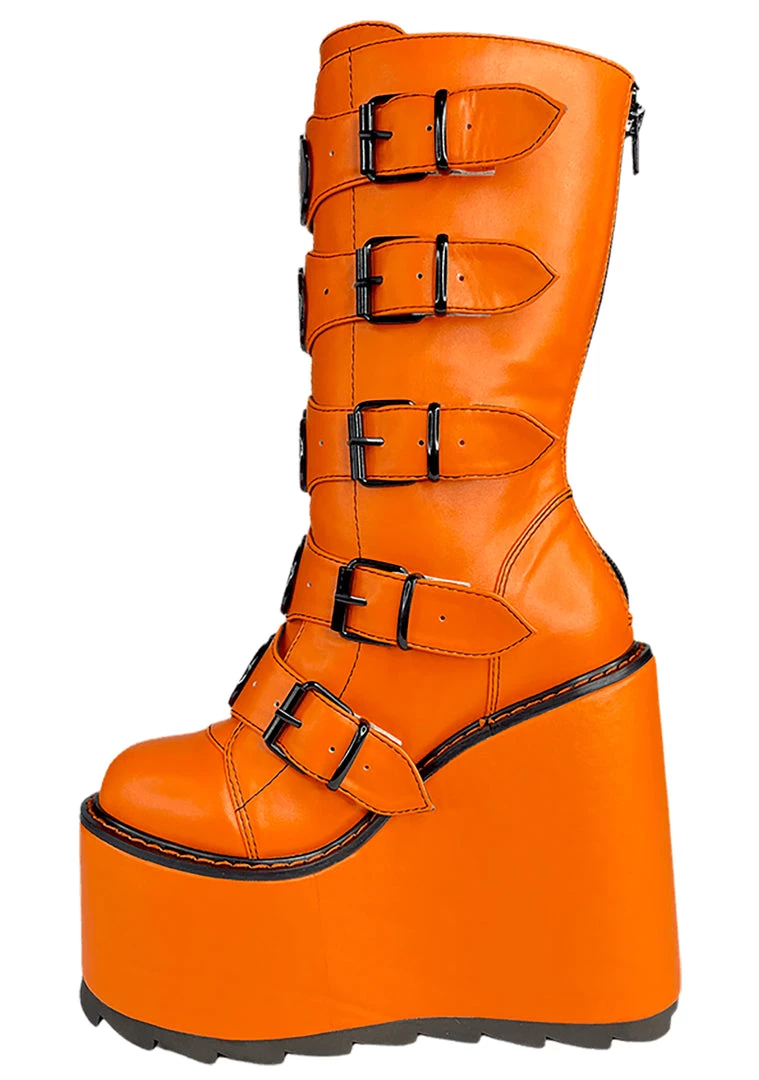 Y.R.U. Dune Jackolantern Platform Boots In Orange New 6 Y.R.U. Dune Jackolantern Platform Boots In Orange New
