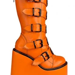 Y.R.U. Dune Jackolantern Platform Boots In Orange New 9 Y.R.U. Dune Jackolantern Platform Boots In Orange New