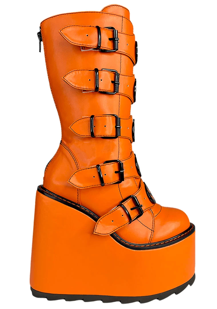 Y.R.U. Dune Jackolantern Platform Boots In Orange New 5 Y.R.U. Dune Jackolantern Platform Boots In Orange New