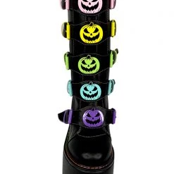 Y.R.U. Dune Jackolantern Platform Boots In Black Pastel Shoes