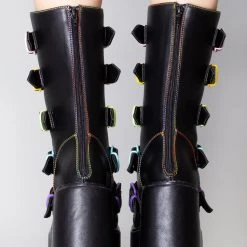 Y.R.U. Dune Jackolantern Platform Boots In Black Pastel Shoes