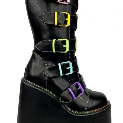 Y.R.U. Dune Jackolantern Platform Boots In Black Pastel Shoes