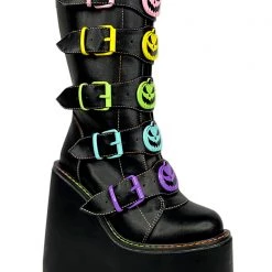 Y.R.U. Dune Jackolantern Platform Boots In Black Pastel Shoes