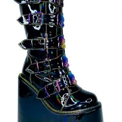 Y.R.U. Dune Mushroom Platform Boots In Black Multicolor