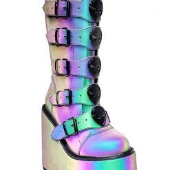 Y.R.U. Shoes Dune Alien Platform Boots In Reflective