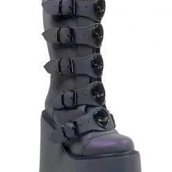 Y.R.U. Shoes Dune Alien Platform Boots In Reflective