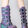 Y.R.U. Shoes Dune Alien Platform Boots In Reflective
