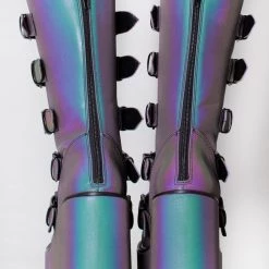 Y.R.U. Shoes Dune Alien Platform Boots In Reflective
