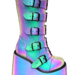 Y.R.U. Shoes Dune Alien Platform Boots In Reflective
