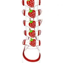 Y.R.U. Shoes Dune Strawberry Platform Boots In White/Red