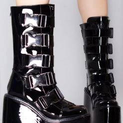 Y.R.U. Dune Techno Platform Boots In Black