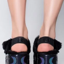 Y.R.U. Qozii Luna Reflective Platform Slides Shoes