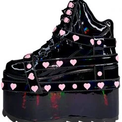 Y.R.U. New Qozmo Bondage Heart In Black Hologram/Pink