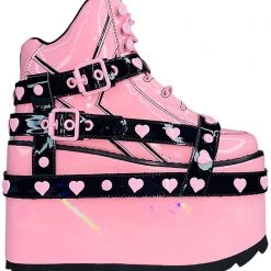 Y.R.U. Qozmo Bondage Heart In Pink Hologram/Black