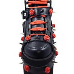 Y.R.U. Qozmo Bondage Rose Platform Sneakers In Black Red Wild Heart 13 Y.R.U. Qozmo Bondage Rose Platform Sneakers In Black Red Wild Heart
