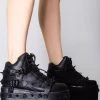 Y.R.U. Qozmo Bondage Rose Blackout Platform Sneakers Shoes 1 Y.R.U. Qozmo Bondage Rose Blackout Platform Sneakers Shoes