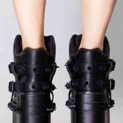 Y.R.U. Qozmo Bondage Rose Blackout Platform Sneakers Shoes