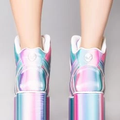 Y.R.U. Mad World Qozmo Platform Sneakers In Prizmatiq Pastel