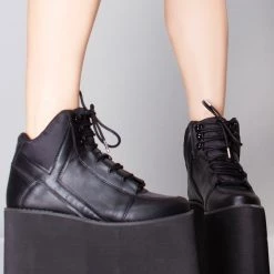 Y.R.U. Qozmo Sky Hi Platform Sneakers In Black Shoes