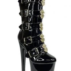 XTRA VIP Platform Heels In Black Gold